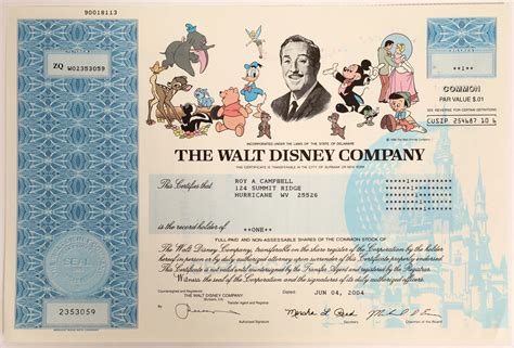 Disney stock certificate. Things To Know About Disney stock certificate. 